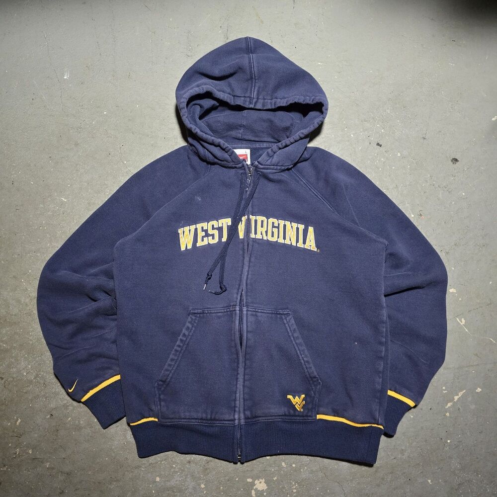 West Virginia Mountaineers Hoodie Sweatshirt Boys Large Blue NCAA Football Nike